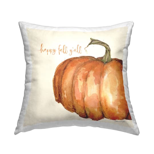 Stupell Industries Happy Fall Y&#x27;all Autumn Pumpkin Throw Pillow